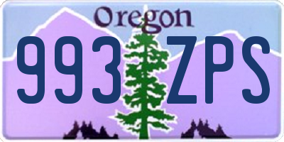 OR license plate 993ZPS