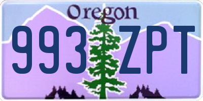 OR license plate 993ZPT