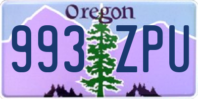 OR license plate 993ZPU