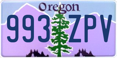 OR license plate 993ZPV