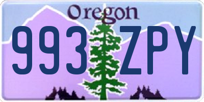 OR license plate 993ZPY