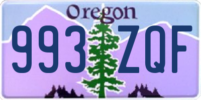 OR license plate 993ZQF