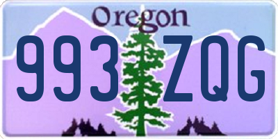 OR license plate 993ZQG