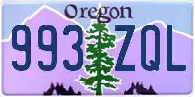 OR license plate 993ZQL