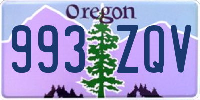 OR license plate 993ZQV