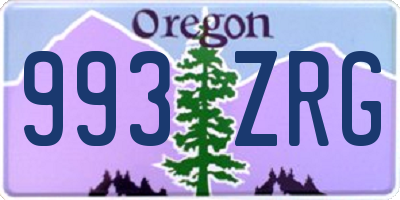 OR license plate 993ZRG