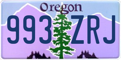 OR license plate 993ZRJ