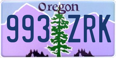 OR license plate 993ZRK