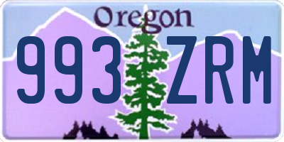 OR license plate 993ZRM