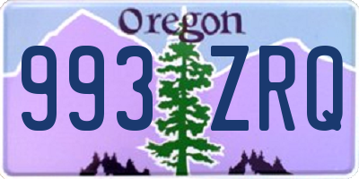 OR license plate 993ZRQ