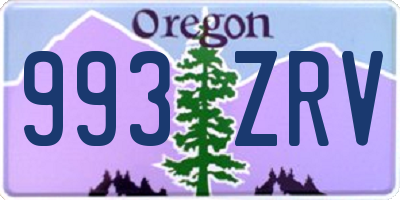 OR license plate 993ZRV