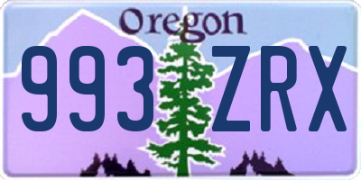 OR license plate 993ZRX