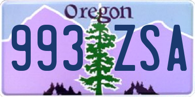 OR license plate 993ZSA