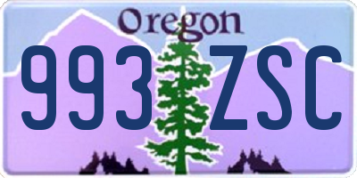 OR license plate 993ZSC