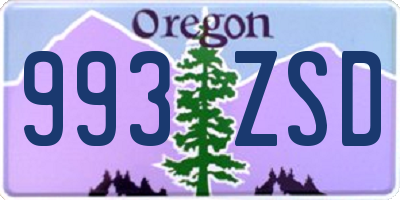 OR license plate 993ZSD