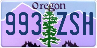 OR license plate 993ZSH