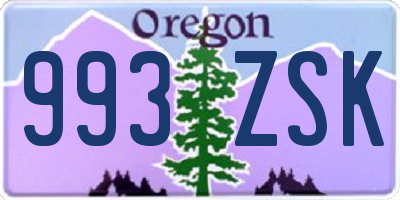 OR license plate 993ZSK