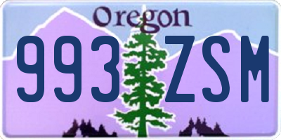 OR license plate 993ZSM