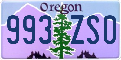 OR license plate 993ZSO