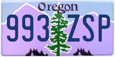 OR license plate 993ZSP