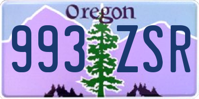 OR license plate 993ZSR