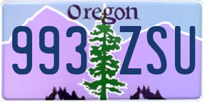 OR license plate 993ZSU