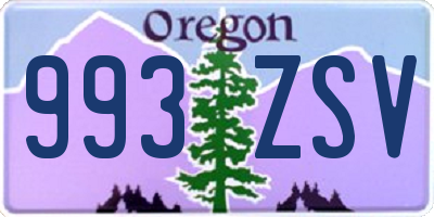 OR license plate 993ZSV