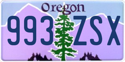 OR license plate 993ZSX