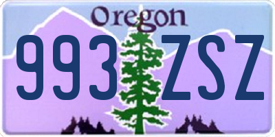 OR license plate 993ZSZ