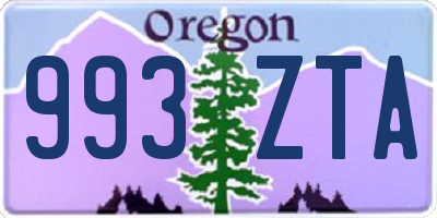 OR license plate 993ZTA