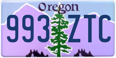 OR license plate 993ZTC