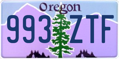 OR license plate 993ZTF