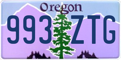 OR license plate 993ZTG