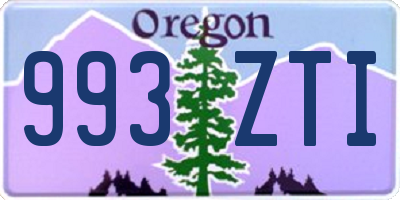 OR license plate 993ZTI