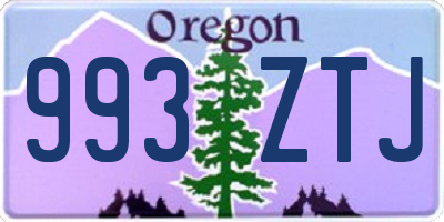 OR license plate 993ZTJ