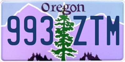 OR license plate 993ZTM