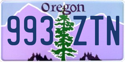 OR license plate 993ZTN