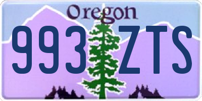 OR license plate 993ZTS