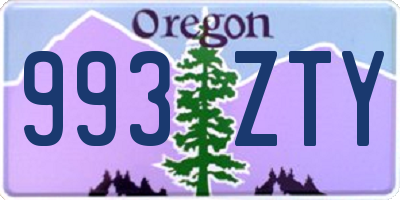 OR license plate 993ZTY