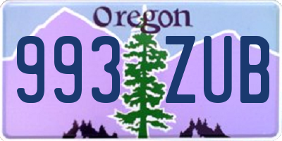 OR license plate 993ZUB