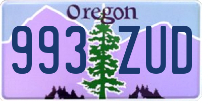 OR license plate 993ZUD