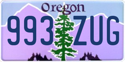 OR license plate 993ZUG