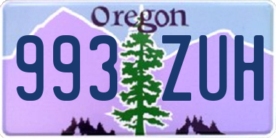 OR license plate 993ZUH