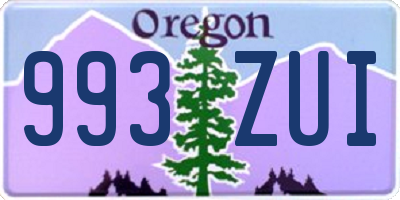 OR license plate 993ZUI