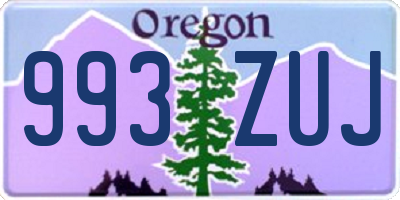 OR license plate 993ZUJ