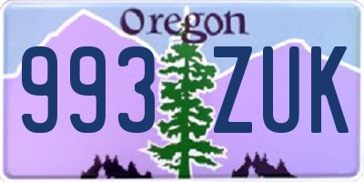 OR license plate 993ZUK