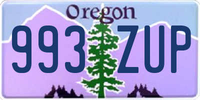 OR license plate 993ZUP
