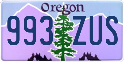 OR license plate 993ZUS