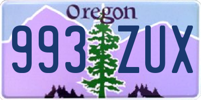 OR license plate 993ZUX
