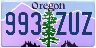 OR license plate 993ZUZ